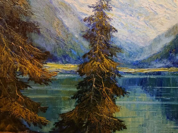 Górska panorama z regionu Salzkammergut - Hans Münnich - Obraz olbrzym
