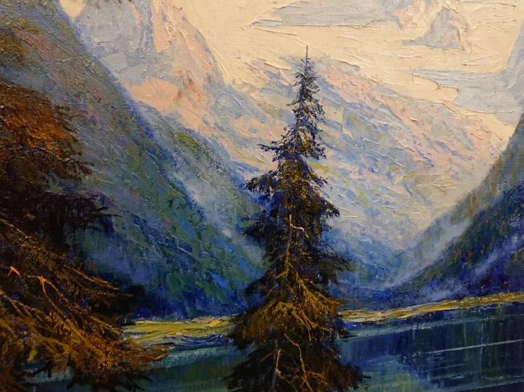 Górska panorama z regionu Salzkammergut - Hans Münnich - Obraz olbrzym