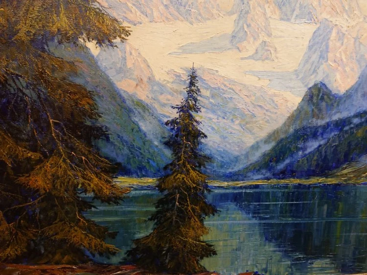 Górska panorama z regionu Salzkammergut - Hans Münnich - Obraz olbrzym