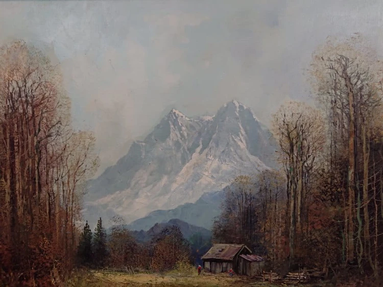 Jeziorko w leśnym zagajniku - obraz krajobrazowy - Gustav Türk