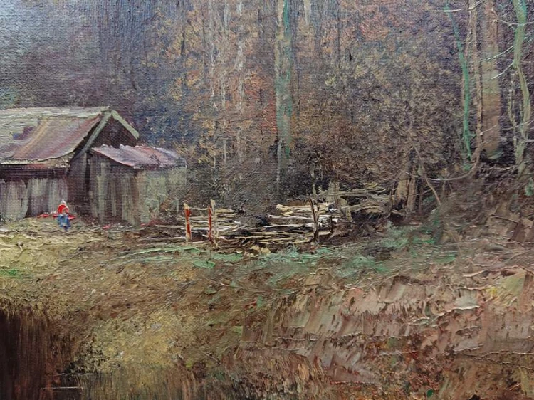 Jeziorko w leśnym zagajniku - obraz krajobrazowy - Gustav Türk