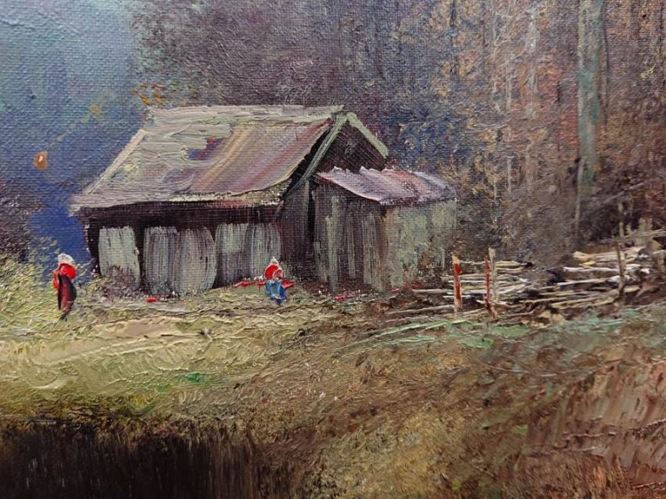 Jeziorko w leśnym zagajniku - obraz krajobrazowy - Gustav Türk