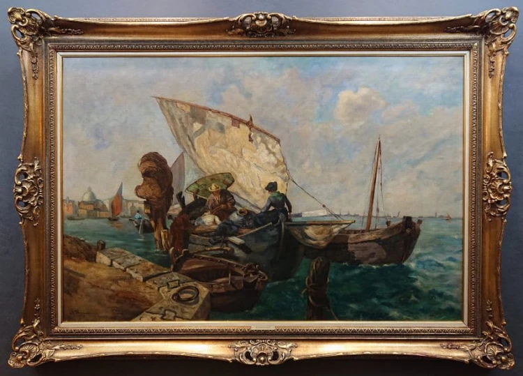 Zatoka Neapolitańska - krajobraz włoski - M. Fleischmann 1904 rok