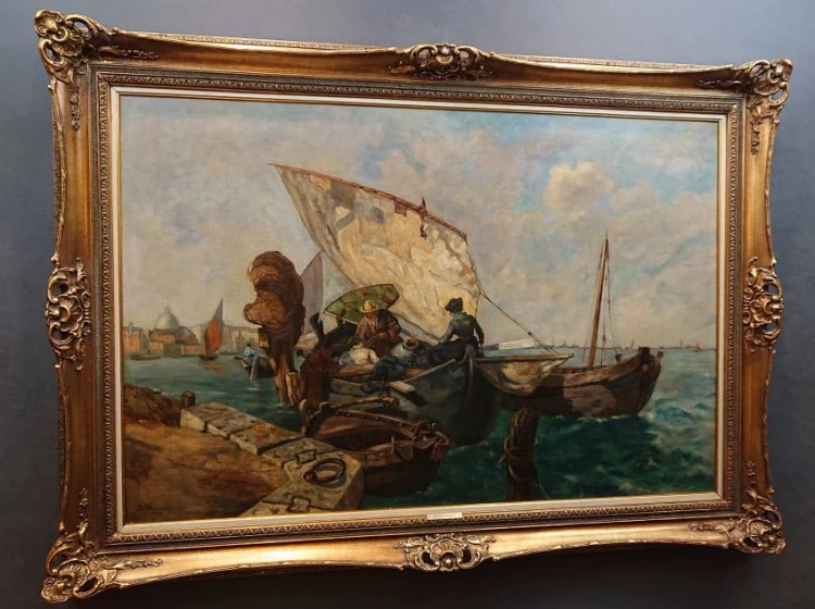 Zatoka Neapolitańska - krajobraz włoski - M. Fleischmann 1904 rok