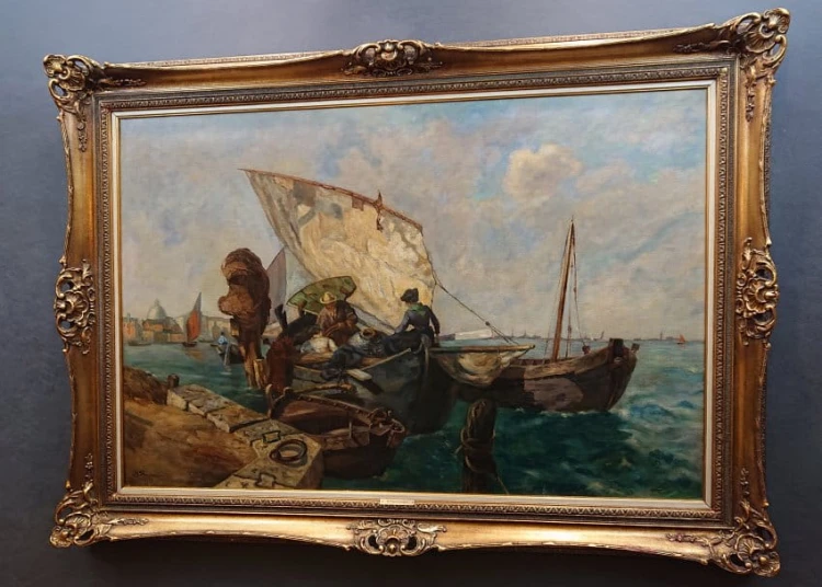 Zatoka Neapolitańska - krajobraz włoski - M. Fleischmann 1904 rok