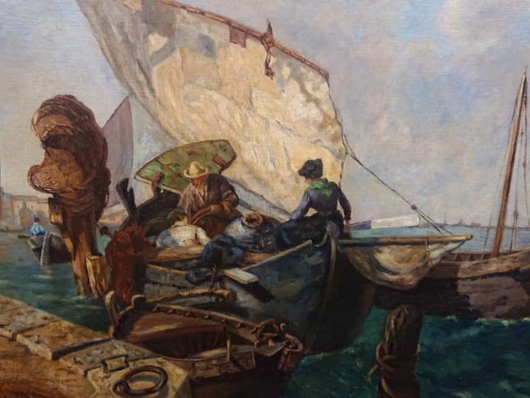 Zatoka Neapolitańska - krajobraz włoski - M. Fleischmann 1904 rok