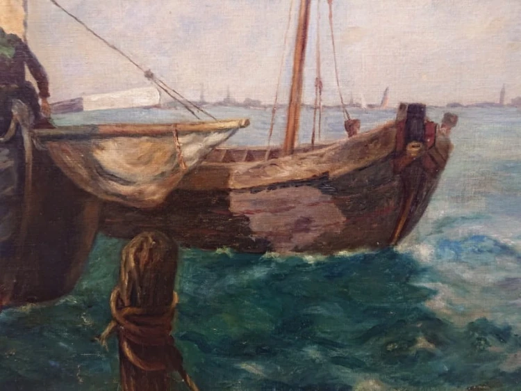 Zatoka Neapolitańska - krajobraz włoski - M. Fleischmann 1904 rok