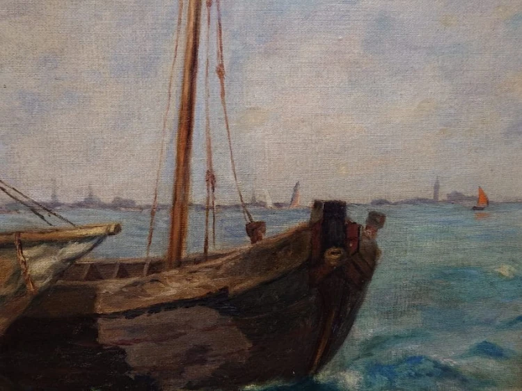Zatoka Neapolitańska - krajobraz włoski - M. Fleischmann 1904 rok