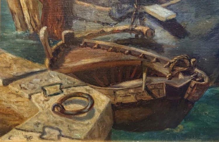 Zatoka Neapolitańska - krajobraz włoski - M. Fleischmann 1904 rok