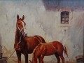 Obraz z końmi - Klacz i źrebak - Hans Nickiel