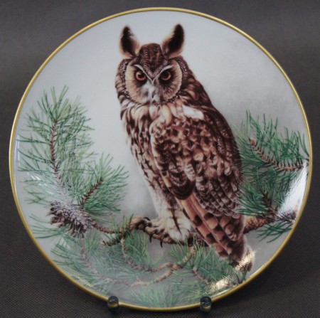Uszatka zwyczajna - kolekcjonerski talerz - porcelana Franklin