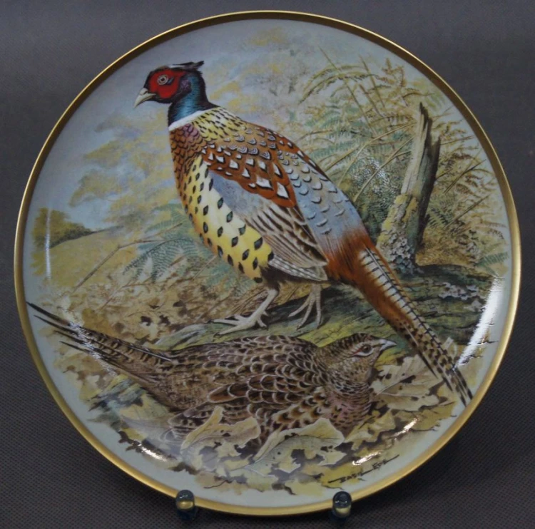 Chiński bażant obrożny - kolekcjonerski talerz - porcelana Franklin