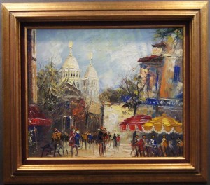 Paryskie kafejki barwny obraz olejny H. Passero