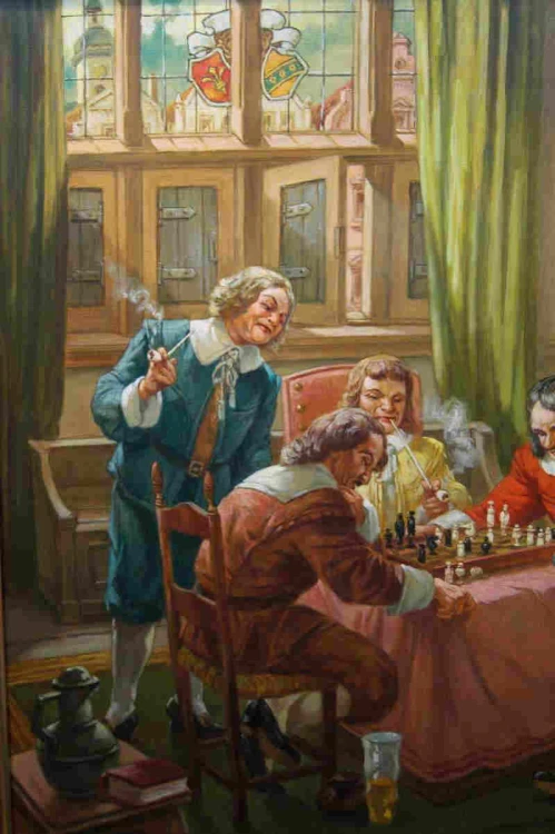 Stary obraz Szlacheckie zabawy partia szachów Hermann Prediger