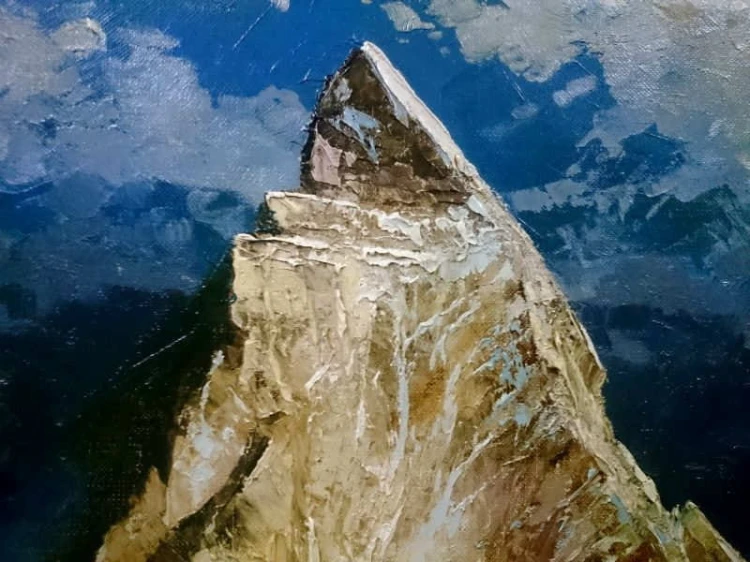 Obraz olejny MATTERHORN Heinz Munnich 1921r UNIKAT