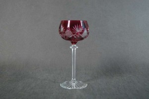Val Saint Lambert kielich do wina wiśniowy