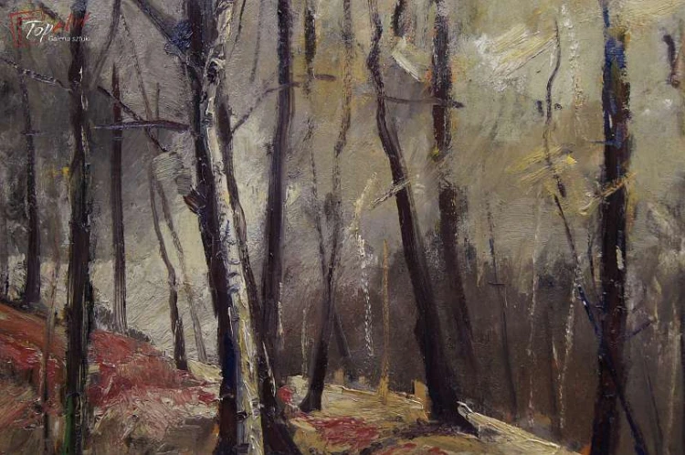 Stary obraz Josef Steib Jesienny Las 1929r