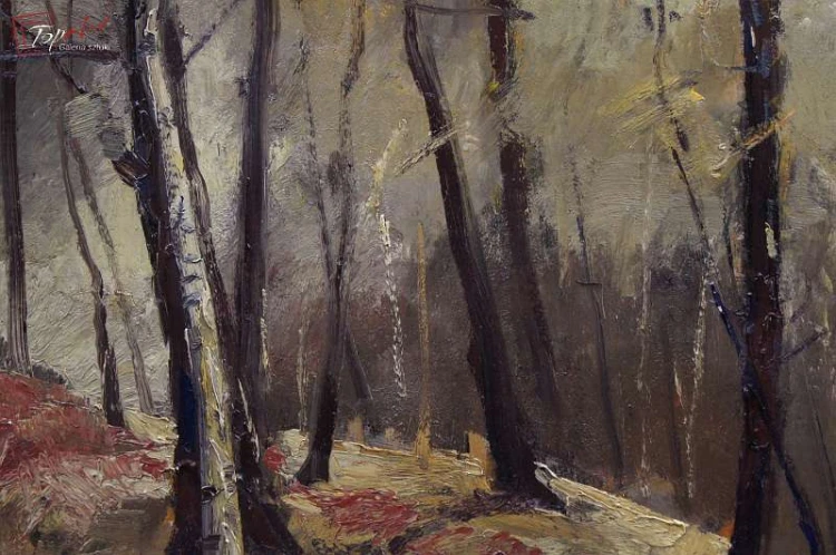 Stary obraz Josef Steib Jesienny Las 1929r