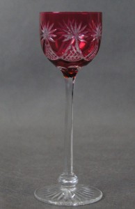 Wysoki różowy ⭐ przedwojenny kieliszek do likieru