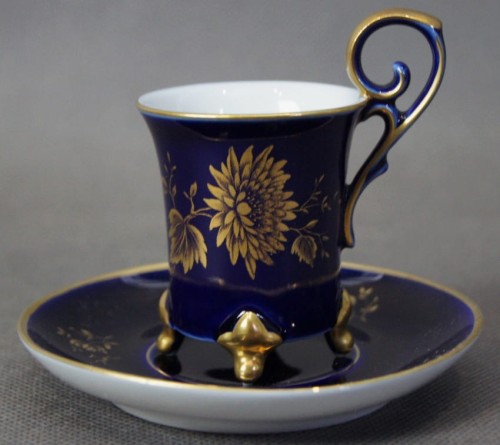 Cacko - kobaltowy zestaw do espresso - porcelana Lindner