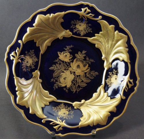Porcelana Weimar - Cudowna patera - kobalt złoto