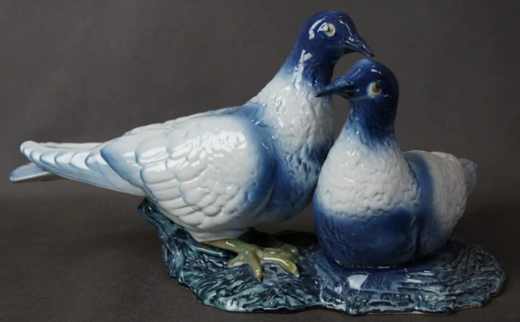 porcelana CERO - Para gołębi - olbrzymia figurka