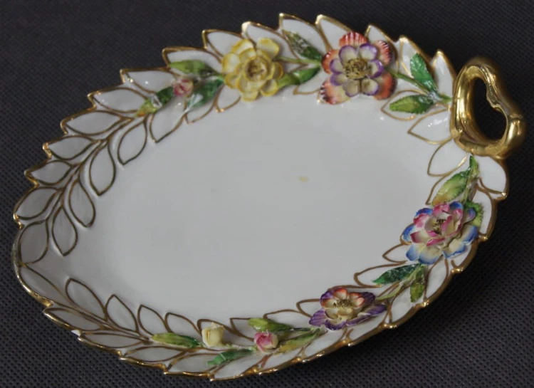 Paterka liść - Pełnoplastyczne kwiaty - porcelana Rosenthal