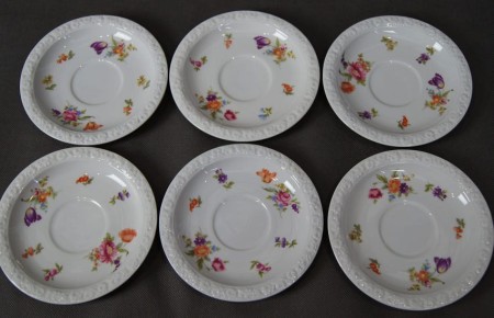 Spodki z serwisu Maria Sommerstrauss - porcelana 6 sztuk