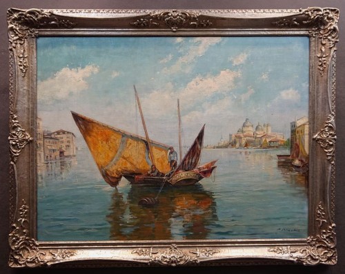 Wenecja Canal Grande - Albert Blaetter stare malarstwo olejne