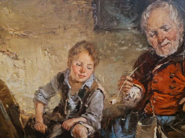 Pogaduch z dziadziuniem - rozkoszna scena - Gerhard Dickmeis