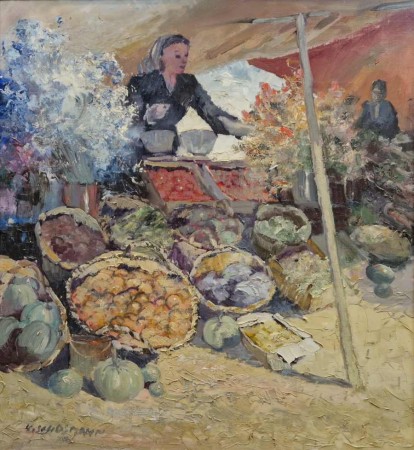 Ludwig Gschossmann - Marsylia - Barwny stragan warzywny