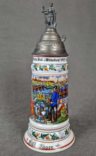 Unikat wojskowy kufel do piwa rezerwisty - Munchen 1907 - 10 rok