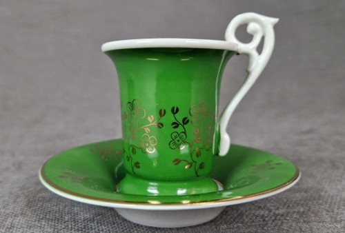 Zielona filiżanka ze spodkiem do espresso - Bremer i Schmidt