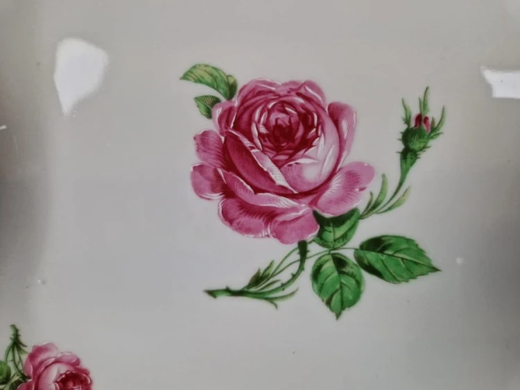 Pałacowe cudo patera w różę i złoto - Porcelana Alka Kunst