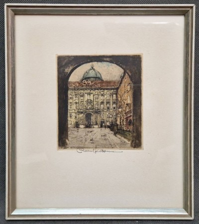 Wiedeń - Pałac Cesarski - akwaforta Robert Kasimir