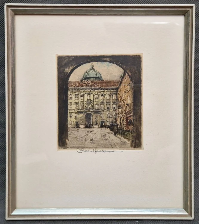 Wiedeń - Pałac Cesarski - akwaforta Robert Kasimir