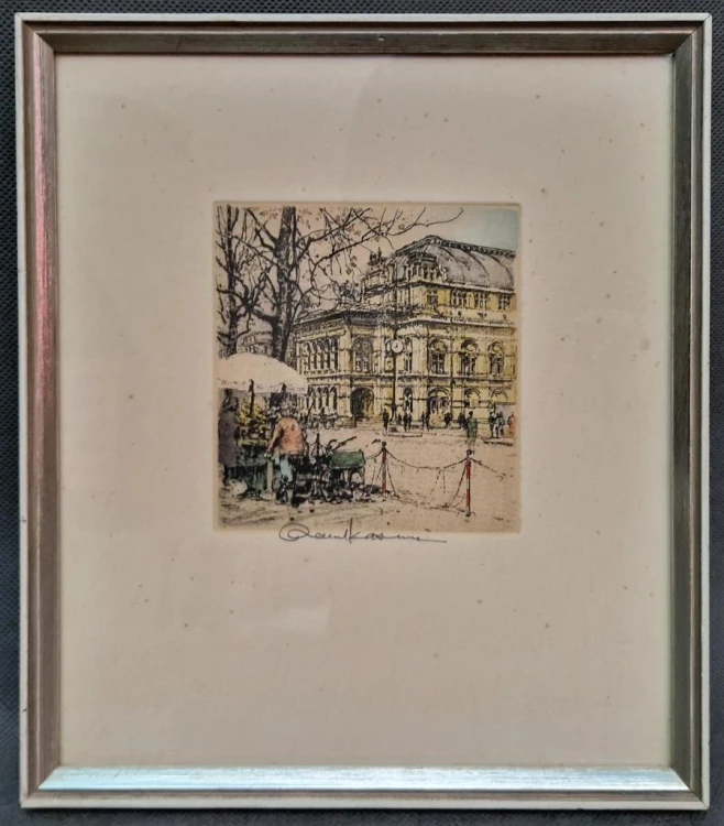 Akwaforta Robert Kasimir - Wiedeńska Opera - Austria