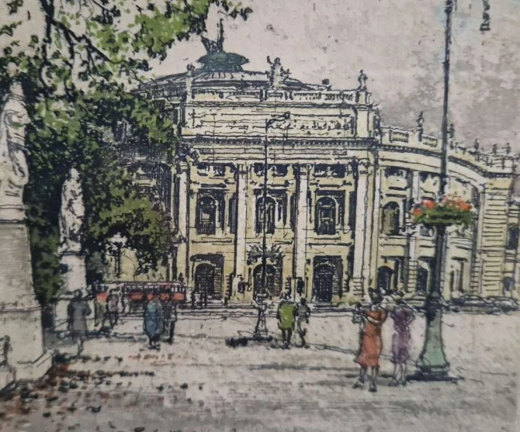 Opera Wiedeńska - Wiedeń - akwaforta Robert Kasimir
