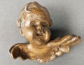 Kupidynek cherubinek - Rzeźbiona głowa w drewnie