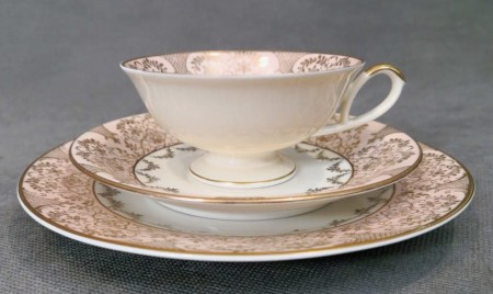 Porcelana Alka - Róż - zestaw śniadaniowy eleganckie dekoracje