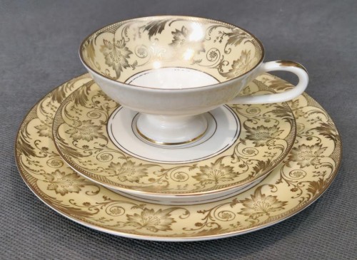 Porcelana Alka - Żółty - zestaw śniadaniowy eleganckie dekoracje