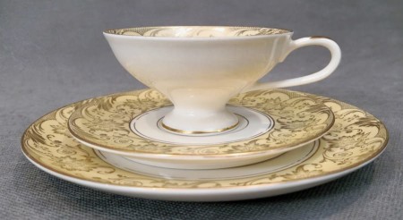 Porcelana Alka - Żółty - zestaw śniadaniowy eleganckie dekoracje