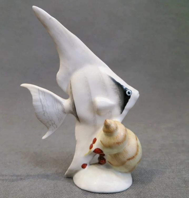 Skalar figurka ryby - Porcelana Hollohaza