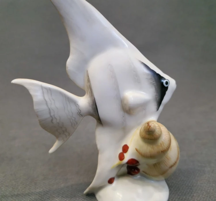Skalar figurka ryby - Porcelana Hollohaza