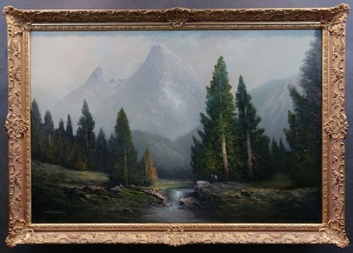 Przechadzka po leśnym podgórzu - malarstwo Karla Schmidbauera - obraz pejzażowy