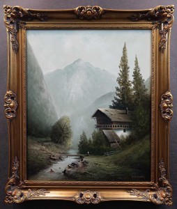 Górski strumień z chatą ⭐ pejzaż z Tyrolu ⭐ Karl Schmidbauer