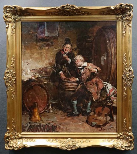 Biesiada w szynku - obraz olejny - Gerhard Dickmeis