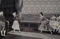 Nauka szermierki - obraz z jedwabiu XIX wiek