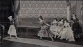 Nauka szermierki - obraz z jedwabiu XIX wiek