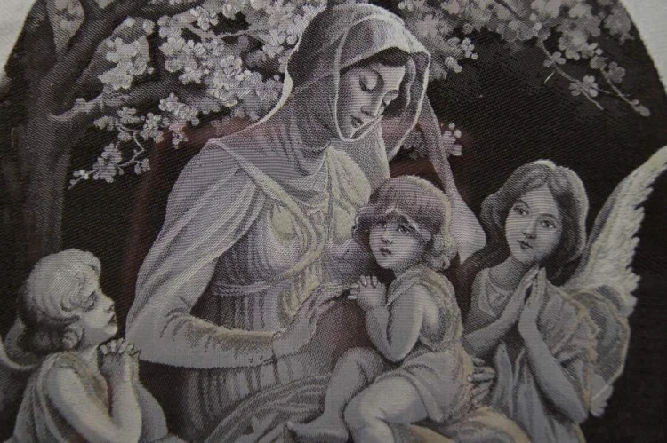 Stróżujące aniołki - francuski żakard Neyret Freres